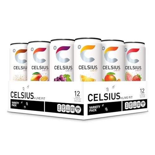 0889392000771 - CELSIUS FITNESS DRINK VARIETY PACK, ZERO SUGAR, 12OZ. SLIM CAN (PACK OF 12)