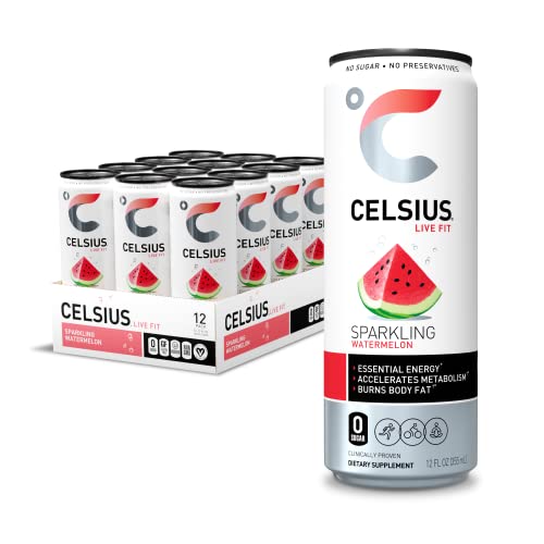 0889392003611 - CELSIUS SPARKLING WATERMELON, 12 OZ. CANS, (PACK OF 12), 0 SUGAR, NO ARTIFICIAL SWEETENERS