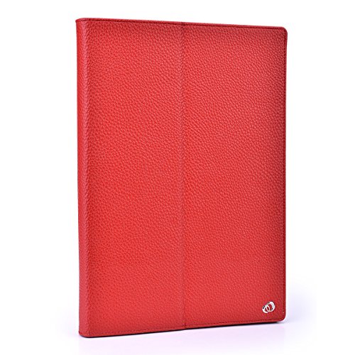 0889485865935 - ALPHASPEK UNIVERSAL 9 ROTATING FOLIO STAND TABLET CASE COVER FOR GENERAL MOBILE E-TAB 32GB, RED