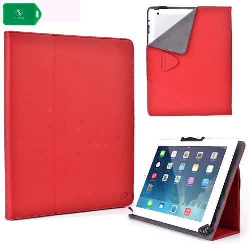 0889485915692 - EMATIC 8.9 , EMATIC 9 EGD 209 , EMATIC EDAN XL 9, EMATIC 10 GENESIS PRIME ADJUSTABLE TABLET COVER WITH STAND - RED HOT