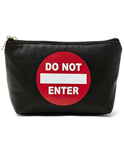 0889487085072 - LUV BETSY JOHNSON DO NOT ENTER ZIP COSMETIC CASE, BLACK