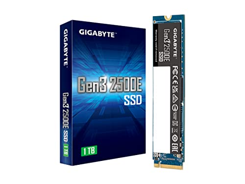 0889523033364 - GIGABYTE GEN3 2500E SSD 1TB NVME M.2 INTERNAL SOLID STATE HARD DRIVE WITH READ SPEED UP TO 2400MB/S, WRITE SPEED UP TO 1800 MB/S, HOST MEMORY BUFFER SUPPORTED, (G325E1TB)