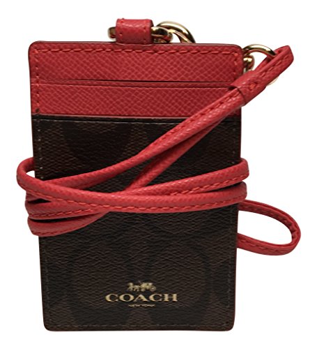 COACH SIGNATURE BROWN RED LANYARD ID BADGE CARD HOLDER 63274 - GTIN/EAN/UPC  889532657933 - Product Details - Cosmos