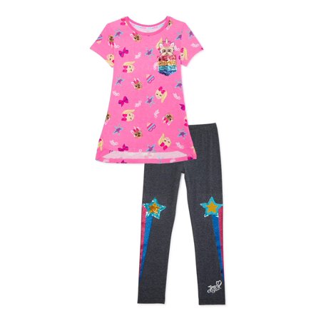 0889560565040 - JOJO SIWA GRAPHIC TOP AND LEGGINGS OUTFIT SET, 2-PIECE