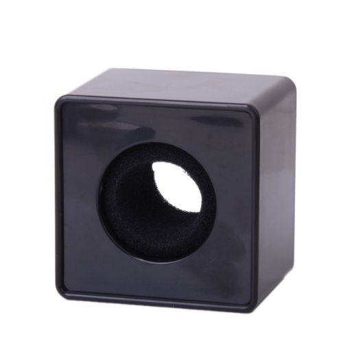 0889634896605 - 1PC BLACK ABS MIC MICROPHONE INTERVIEW SQUARE CUBE LOGO FLAG STATION
