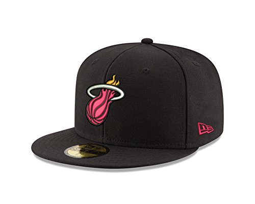 0889674682664 - NBA MIAMI HEAT CLASSIC WOOL FITTED 59FIFTY CAP, 7.5, BLACK