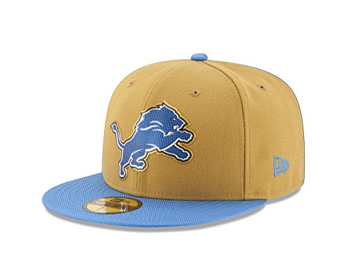 0889675112085 - NFL DETROIT LIONS GOLD COLLECTION 59FIFTY FITTED CAP, SIZE 734, GOLD CROWN