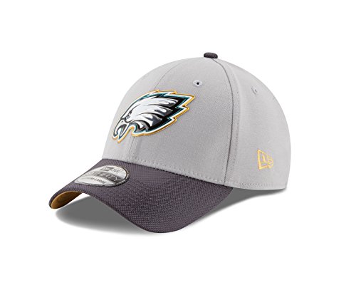 0889675230321 - NFL PHILADELPHIA EAGLES GOLD COLLECTION 39THIRTY STRETCH FIT CAP, LARGE/X-LARGE, GRAY