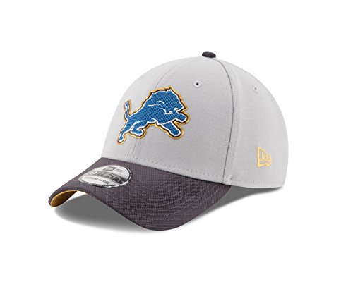 0889675231175 - NFL DETROIT LIONS GOLD COLLECTION 39THIRTY STRETCH FIT CAP, MEDIUM/LARGE, GRAY