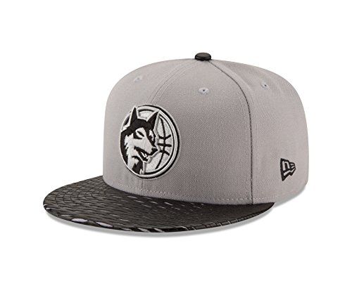 0889677927601 - NBA MINNESOTA TIMBERWOLVES LEATHER RIP 59FIFTY FITTED CAP, 7.5, GRAY