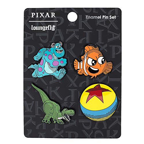 0889698507769 - FUNKO LOUNGEFLY PIXAR COLLECTION: 4 PIECE PIN PACK - SULLY, NEMO, REX AND LUXO BALL, AMAZON EXCLUSIVE