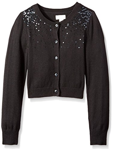 0889705057546 - THE CHILDREN'S PLACE LITTLE GIRLS' SEQUIN CARDIGAN, BLACK, SMALL/5-6