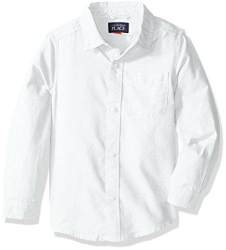 0889705117721 - THE CHILDREN'S PLACE BABY-BOYS LONG SLEEVE OXFORD SHIRT, WHITE, 6-9 MONTHS