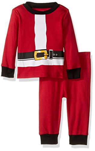 0889705292800 - THE CHILDREN'S PLACE BABY BOYS' 2-PIECE HOLIDAY COTTON SANTA PAJAMA SET, RED, 3-6 MONTHS