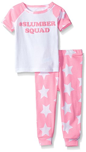 0889705546941 - THE CHILDREN'S PLACE BABY GIRLS' SWEET LI'L SHORT SLEEVE AND PANT PAJAMA SET, NEON PEONY, 12-18MOS