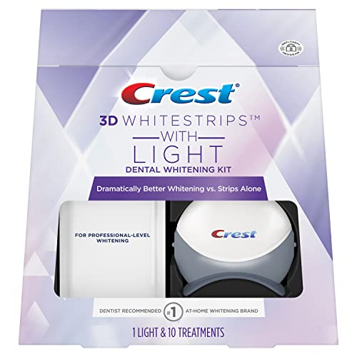 0889714000588 - CREST 3D WHITE WHITESTRIPS WITH LIGHT, TEETH WHITENING STRIPS KIT, 10 TREATMENTS, 20 INDIVIDUAL STRIPS (PACKAGING MAY VARY)