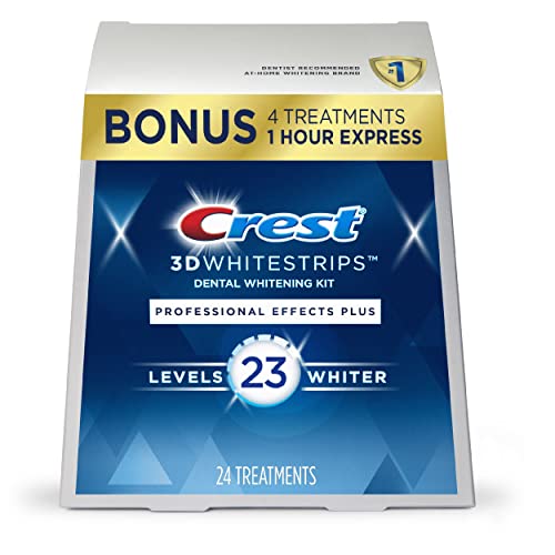 0889714002308 - CREST 3DWHITESTRIPS PROFESSIONAL EFFECTS PLUS 20 TREATMENTS + 1 HOUR EXPRESS 4 TREATMENTS AT-HOME TEETH WHITENING KIT, 23 LEVELS WHITER