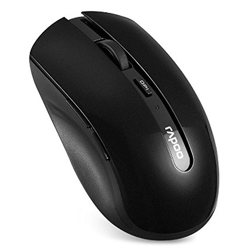 0889743124064 - RAPOO 7200P 5G ANTI-INTERFERENCE WIRELESS OPTICAL MOUSE WITH 500/1000 DPI ADJUSTABLE OPTICAL ENGINE - BLACK