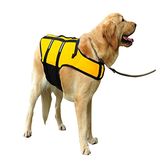 0889743502916 - GENERIC DOG LIFE JACKET REFLECTIVE PET SWIMMING SAVE VEST QUICK RELEASE EASY-FIT ADJUSTABLE LIFE PRESERVER FOR SMALL MEDIUM LARGE DOGS PET LIFEJACKETS