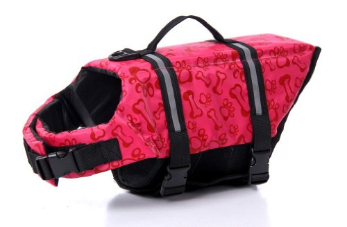 0889743503289 - TOPCUTE PET DOG SWIMMING SUIT DOG WITH LIFE VEST DOG CLOTHES PET LIFE VEST (PINK, PINK)
