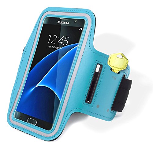 0889743598278 - GENERIC SPORTS ARMBAND ARM BAND CASE COVER HOLDER FOR SAMSUNG GALAXY S7 PHONE CASE ARMBAND FOR CYCLING CLIMMING EXERCISE (SKY BLUE)