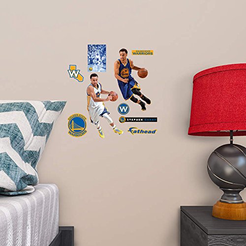 0889759014342 - NBA GOLDEN STATE WARRIORS STEPHEN CURRY HOME-AWAY TEAMMATE PLAYER FATHEAD DECAL, 7 X 12 N 7 X 11, BLUE