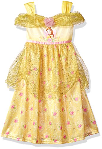 0889799296456 - DISNEY LITTLE GIRLS' BEAUTY AND THE BEAST NIGHTGOWN, BELLE YELLOW, 4T