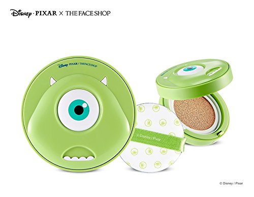 0889810121323 - THE FACE SHOP DISNEY CC LONG STAY CUSHION (OEM) MIKE 2016 NEW (V201 APRICOT BEIGE)