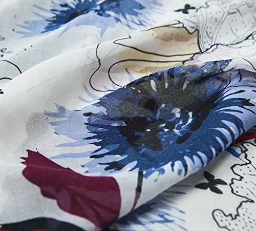 0889811504613 - PRINTED SILK BLEND COTTON FABRIC, SOFT CHIFFON, FLORAL, BUTTERFLY PRINTS, 40.15 WIDTH, CRAFT BY THE YARD