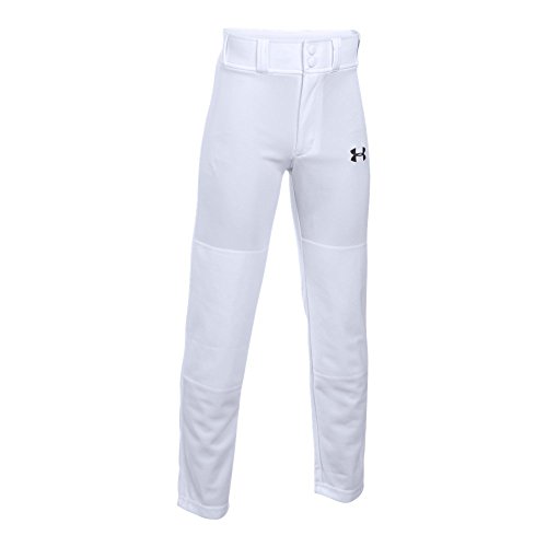 0889819612778 - UNDER ARMOUR BOYS' CLEAN UP BASEBALL PANTS, WHITE/BLACK, YOUTH SMALL