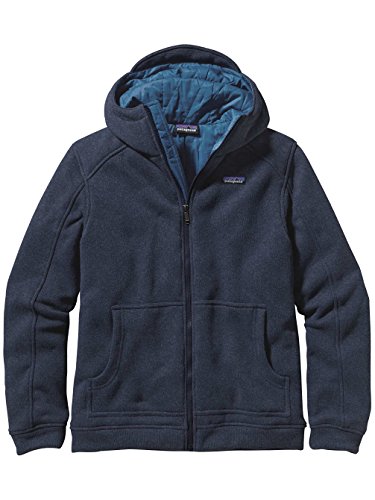 0889833138759 - PATAGONIA INSULATED BETTER SWEATER HOODY WINTER JACKET CLASSIC NAVY W/GLASS BLUE MENS S