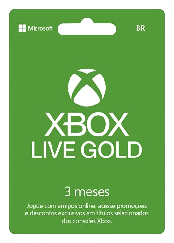 0889842183405 - MICROSOFT XBOX LIVE GOLD - 3 MESES - CARTÃO FÍSICO