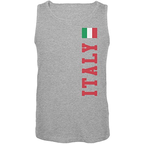 0889876041795 - WORLD CUP ITALY HEATHER GREY ADULT TANK TOP - SMALL