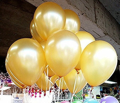 0889957952262 - 100 PACK GOLD LATEX 12 BALLOONS