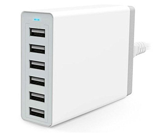 8900148901431 - GENERIC 50 WATT 10A 6 PORT USB DESKTOP RAPID CHARGER.POWER ADAPTER DETECT TECH FOR ALL IOS (IPHONE/IPAD/IPOD)AND ANDROID DEVICES (WHITE)