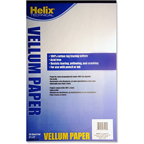 0089009454892 - HELIX VELLUM PAD, 11 X 17 INCH, 50 SHEETS, WHITE