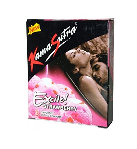 8901216406001 - KAMASUTRA EXCITE STRAWBERRY DOTTED CONDOM 3S (PACK
