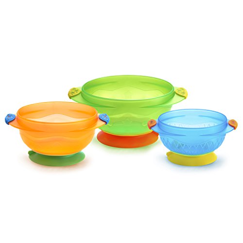 0890129554238 - MUNCHKIN STAY PUT SUCTION BOWL, 3 COUNT