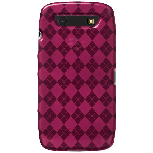 8903384049370 - AMZER LUXE ARGYLE HIGH GLOSS TPU SOFT GEL SKIN CASE FOR BLACKBERRY TORCH 9850/9860 - 1 PACK - FRUSTRATION-FREE PACKAGING - HOT PINK