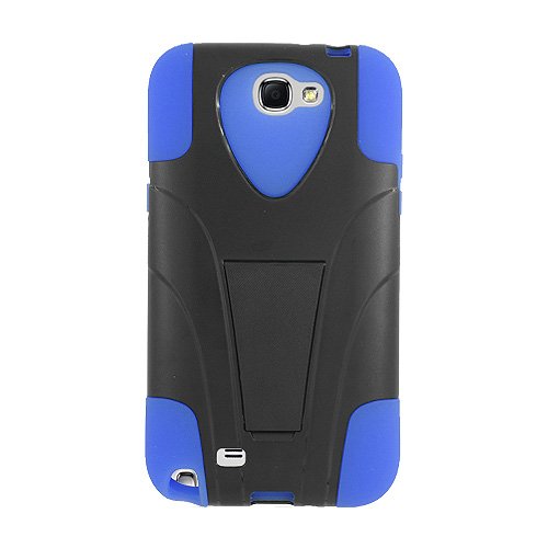 8903384066612 - AMZER AMZ95419 DOUBLE LAYER HYBRID CASE COVER WITH KICKSTAND FOR SAMSUNG GALAXY NOTE II N7100 - 1 PACK - RETAIL PACKAGING - BLUE/BLACK