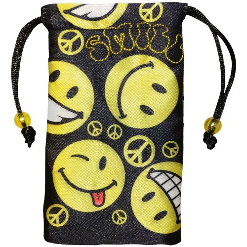 8903384080090 - AMZER UNIVERSAL DRAWSTRING BAG CASE COVER POUCH FOR MOBILE PHONE, MP3 PLAYERS, IPOD, ELECTRONICS AND ACCESSORIES - RETAIL PACKAGING - SMILEY FACES