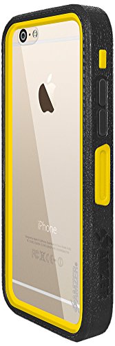 8903384085613 - AMZER CRUSTA RUGGED EMBEDDED TEMPERED GLASS CASE WITH BELT CLIP HOLSTER FOR APPLE IPHONE 6, IPHONE 6S, IPHONE 6S (FOR SILVER, GOLD & ROSE GOLD IPHONE 6/6S) - BLACK ON YELLOW