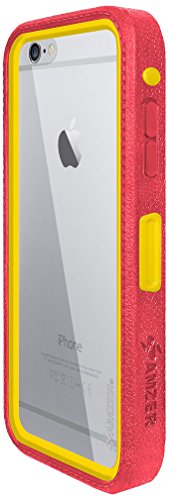 8903384088102 - AMZER CRUSTA RUGGED EMBEDDED TEMPERED GLASS CASE WITH BELT CLIP HOLSTER FOR IPHONE 6 PLUS, IPHONE 6S PLUS (FOR SPACE GREY IPHONE 6/6S PLUS) - PALE RED ON YELLOW