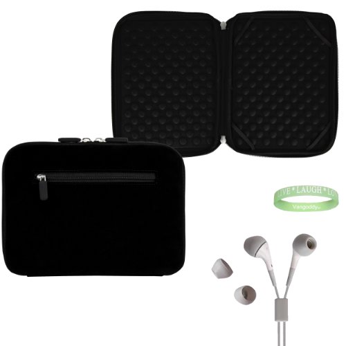 8903825637715 - BLACK ON BLACK SLEVE FOR YOUR MOTOROLA DROID XYBOARD WITH INTERIOR PADDING + WHITE EAR BUDS + VANGODDY BRACELET!!!