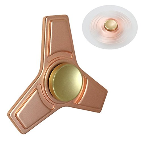 8903867010286 - LONG SPIN TIME FINGER SPINNER WITH 3 MIN AND MORE ZINC ALLOY HAND SPINNER TRIANGLE FIDGET STRESS REDUCER TOY ( ROSE PINK )