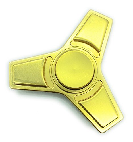 8903867010309 - LONG SPIN TIME FINGER SPINNER WITH 3 MIN ZINC ALLOY HAND SPINNER TRIANGLE FIDGET STRESS REDUCER TOY - GOLD