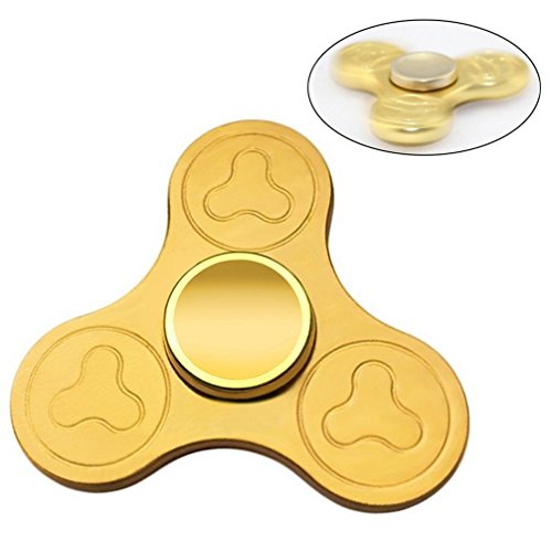 8903867010347 - FINGER SPINNER FIDGET TOY PINK WITH 3 WINGS ANXIETY, BOREDOM, ADHD AND STRESS REDUCER TOY - DARK GOLD