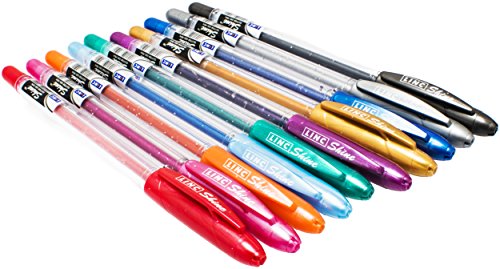 LINC Metallic Glitter Gel Pens Sparkle Shine Pack of 10 Assorted Colors 