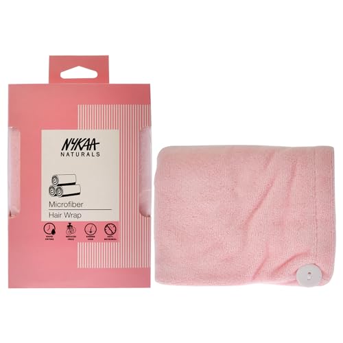 8904245714635 - NYKAA NATURALS MICROFIBER HAIR TOWEL WRAP - LIGHTWEIGHT, ABSORBENT MATERIAL GENTLE ON HAIR CUTICLES, PREVENTS FRIZZ - PINK - 1 PC