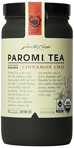 0890452001041 - PAROMI TEA CINNAMON CHAI TEA, FULL-LEAF, 15-COUNT TEA SACHETS, 1.6 OZ BOTTLE